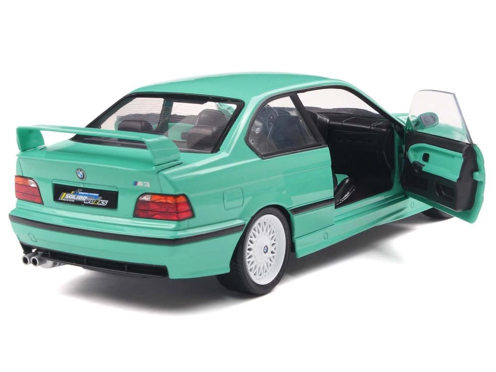 1991 BMW E36 M3 "Solido Works" Mint Green with Mint Green Interior 1/18 Diecast Model Car by Solido view 2