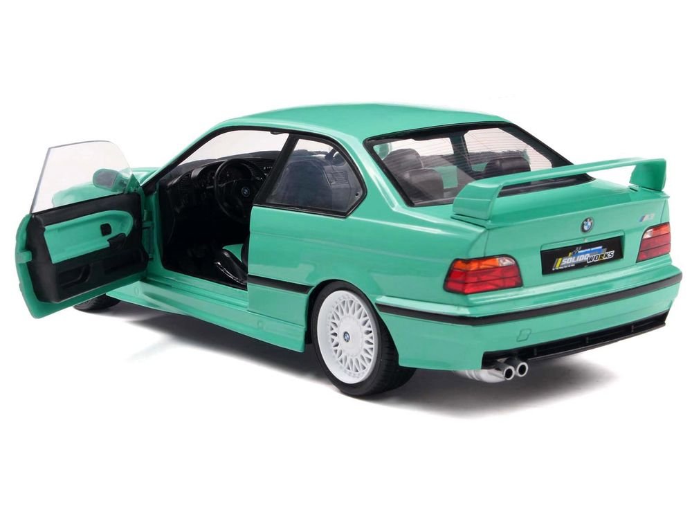 1991 BMW E36 M3 "Solido Works" Mint Green with Mint Green Interior 1/18 Diecast Model Car by Solido view 4