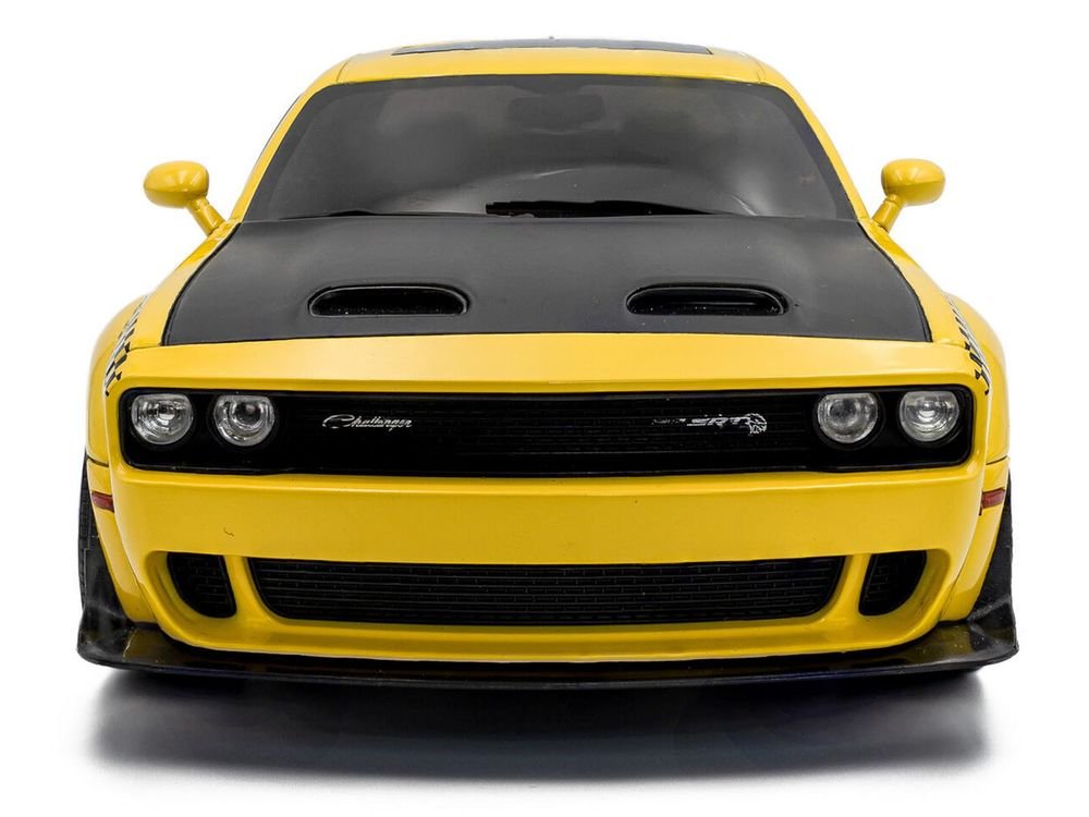 2023 Dodge Challenger SRT Hellcat Redeye Widebody Taxi "NYC Hellcab" Yellow with Black Hood and Graphics 1/18 Diecast Model Car by Solido view 5
