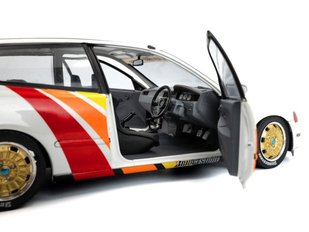 1991 Honda Civic (EG6) RHD (Right Hand Drive) "Mugen Racing" White with Stripes 1/18 Diecast Model Car by Solido view 3