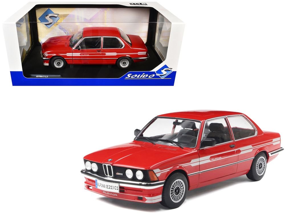 1980 Alpina E21 C1 2.3 Red with Gray Stripes 1/18 Diecast Model Car by Solido