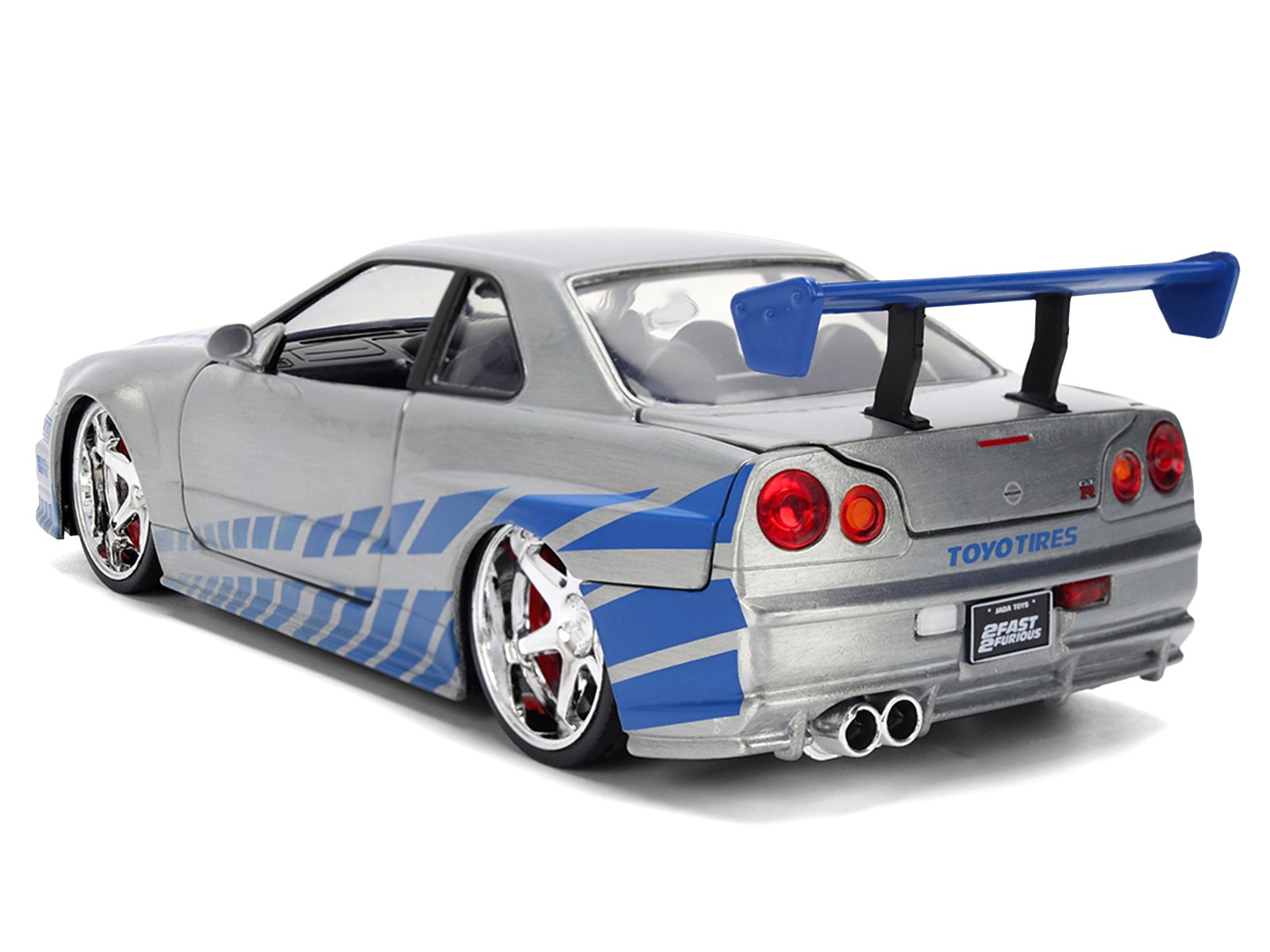Brian's Nissan Skyline GT-R (R34) RHD (Right Hand Drive) Brush Finish  "2 Fast 2 Furious" (2003) Movie 25 Years of Fast & Furious Anniversary 1/24 by Jada view 4