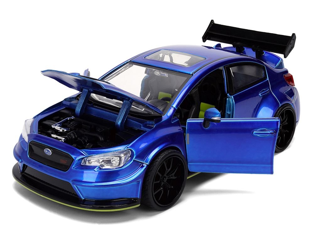 2016 Subaru WRX STI Widebody Blue Metallic "JDM Tuners" Series 1/24 Diecast Model Car by Jada view 2