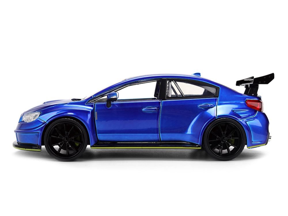 2016 Subaru WRX STI Widebody Blue Metallic "JDM Tuners" Series 1/24 Diecast Model Car by Jada view 3
