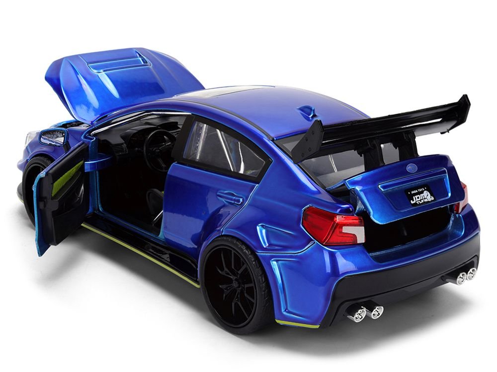 2016 Subaru WRX STI Widebody Blue Metallic "JDM Tuners" Series 1/24 Diecast Model Car by Jada view 4