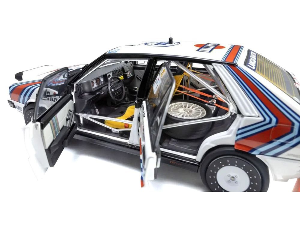 Lancia Delta HF 4WD #3 Bruno Saby - Jean-Francois Fauchille "Martini Racing" Winner "Rally Monte Carlo" (1988) 1/18 Diecast Model Car by Kyosho view 4