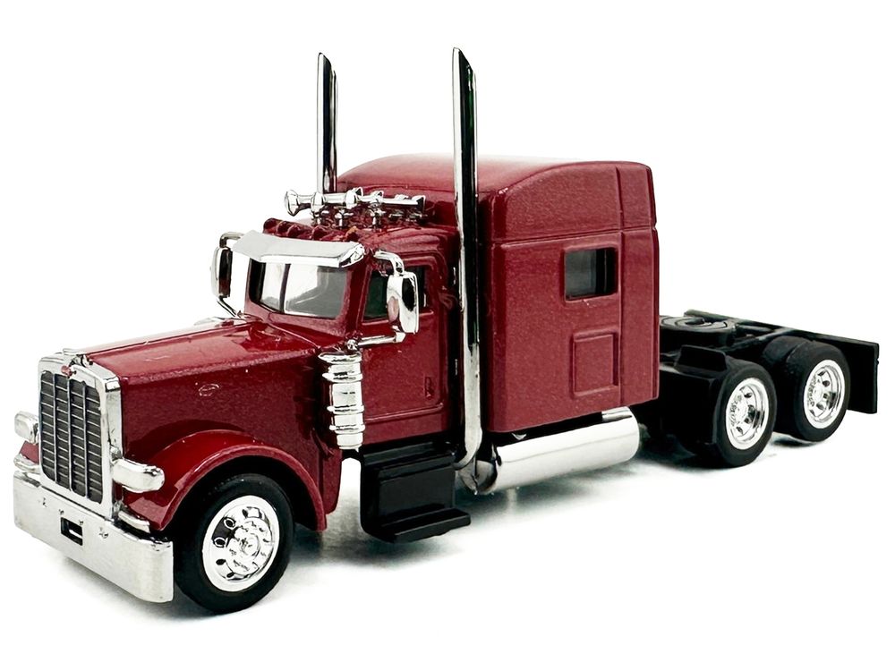 Peterbilt 389 Truck Tractor with Sleeper Cab Red Metallic 1/87 (HO) Scale Plastic Model Car by HO Logistics view 2