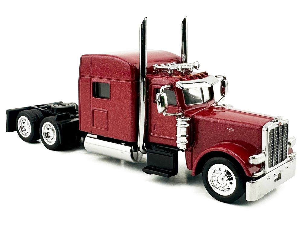 Peterbilt 389 Truck Tractor with Sleeper Cab Red Metallic 1/87 (HO) Scale Plastic Model Car by HO Logistics view 3
