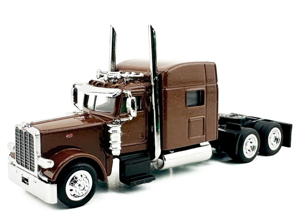 Peterbilt 389 Truck Tractor with Sleeper Cab Brown Metallic 1/87 (HO) Scale Plastic Model Car by HO Logistics view 2