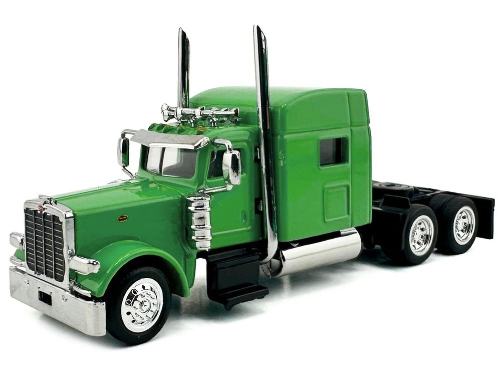 Peterbilt 389 Truck Tractor with Sleeper Cab Lime Green 1/87 (HO) Scale Plastic Model Car by HO Logistics view 2