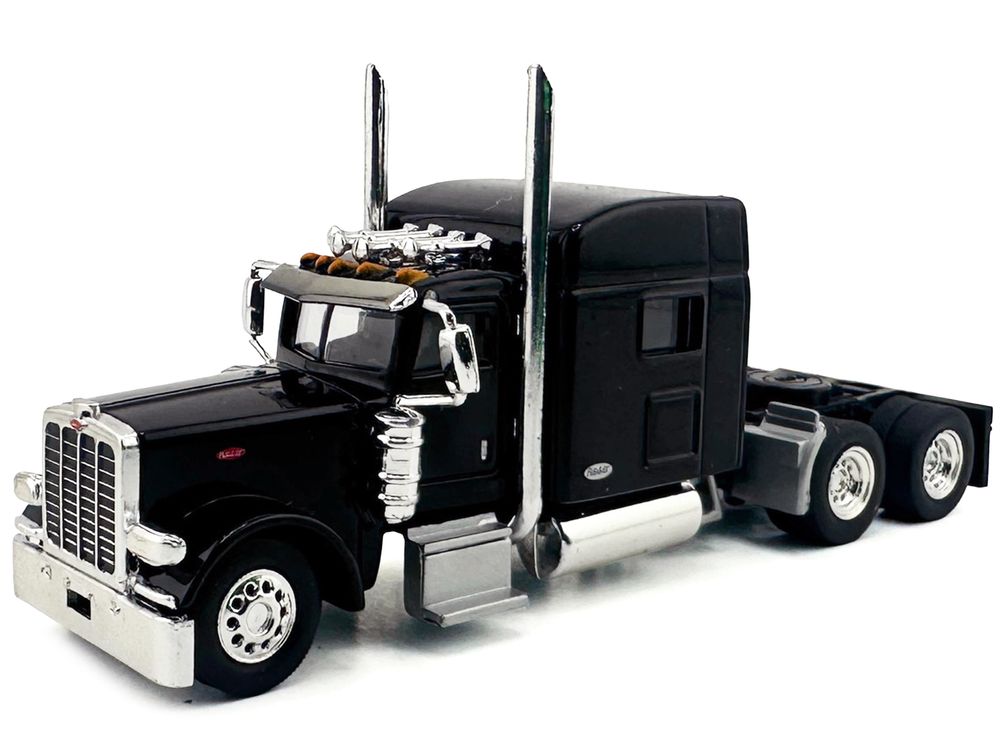 Peterbilt 389 Truck Tractor with Sleeper Cab Black 1/87 (HO) Scale Plastic Model Car by HO Logistics view 2