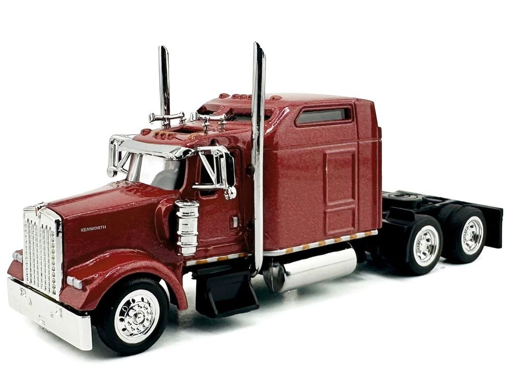 Kenworth W900L Truck Tractor with Sleeper Cab Red Metallic 1/87 (HO) Scale Plastic Model Car by HO Logistics view 2