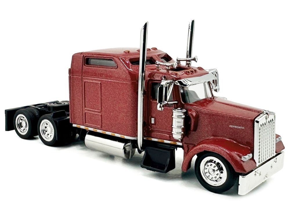 Kenworth W900L Truck Tractor with Sleeper Cab Red Metallic 1/87 (HO) Scale Plastic Model Car by HO Logistics view 3