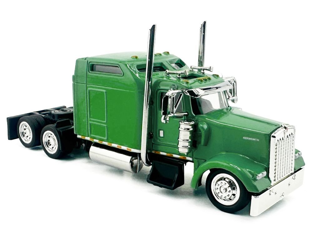 Kenworth W900L Truck Tractor with Sleeper Cab Lime Green 1/87 (HO) Scale Plastic Model Car by HO Logistics view 3