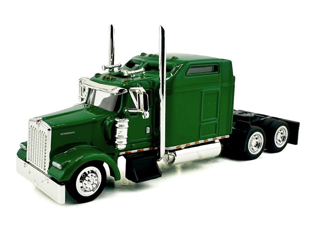 Kenworth W900L Truck Tractor with Sleeper Cab Green  1/87 (HO) Scale Plastic Model Car by HO Logistics view 2