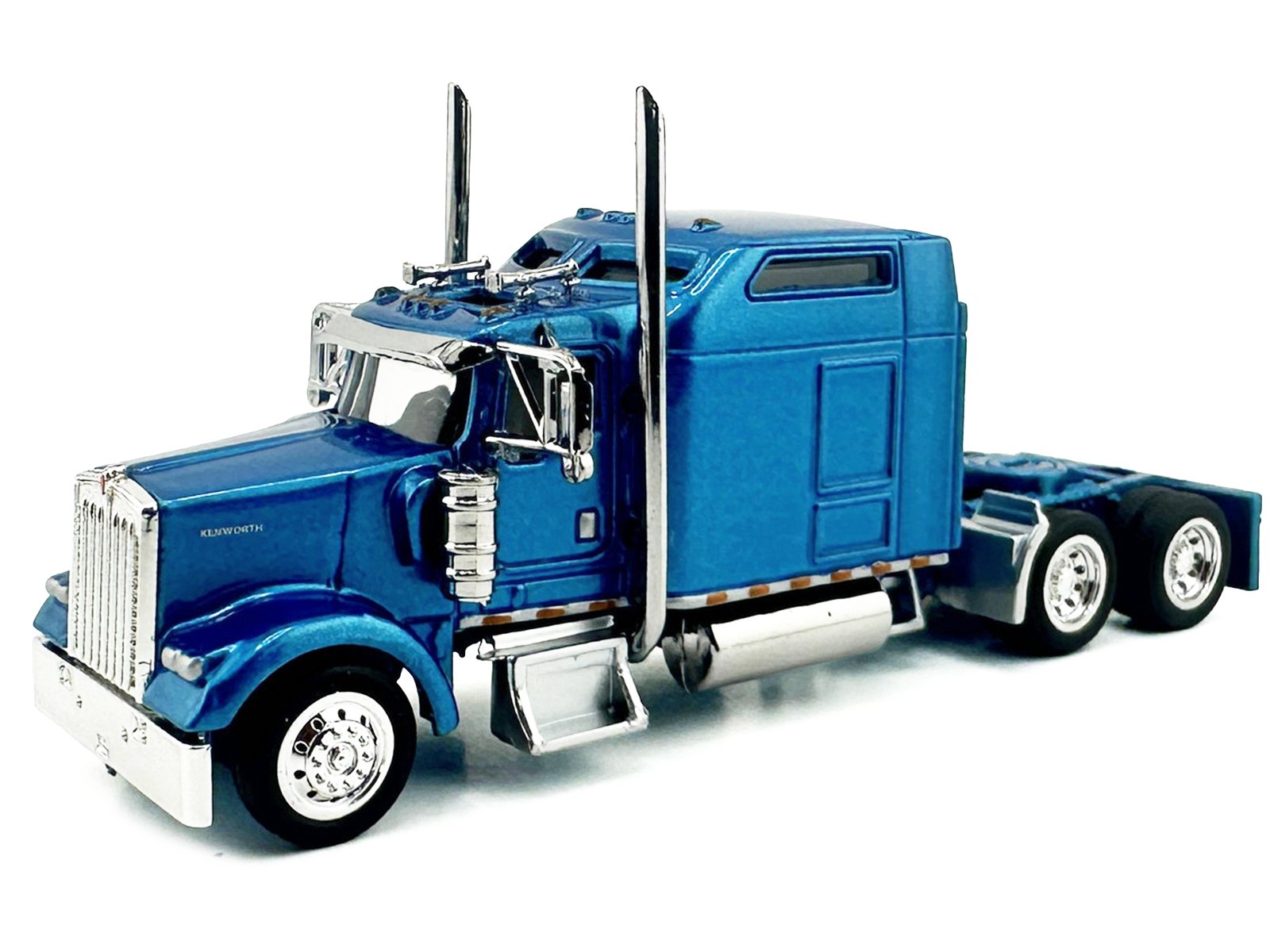 Kenworth W900L Truck Tractor with Sleeper Cab Blue Metallic 1/87 (HO) Scale Plastic Model Car by HO Logistics view 2