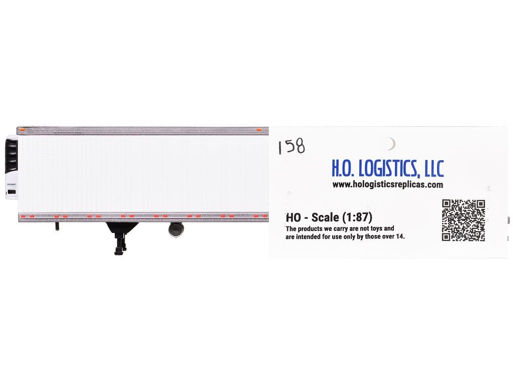 Box Trailer with Reefer White 1/87 (HO) Scale Plastic Model by HO Logistics view 2