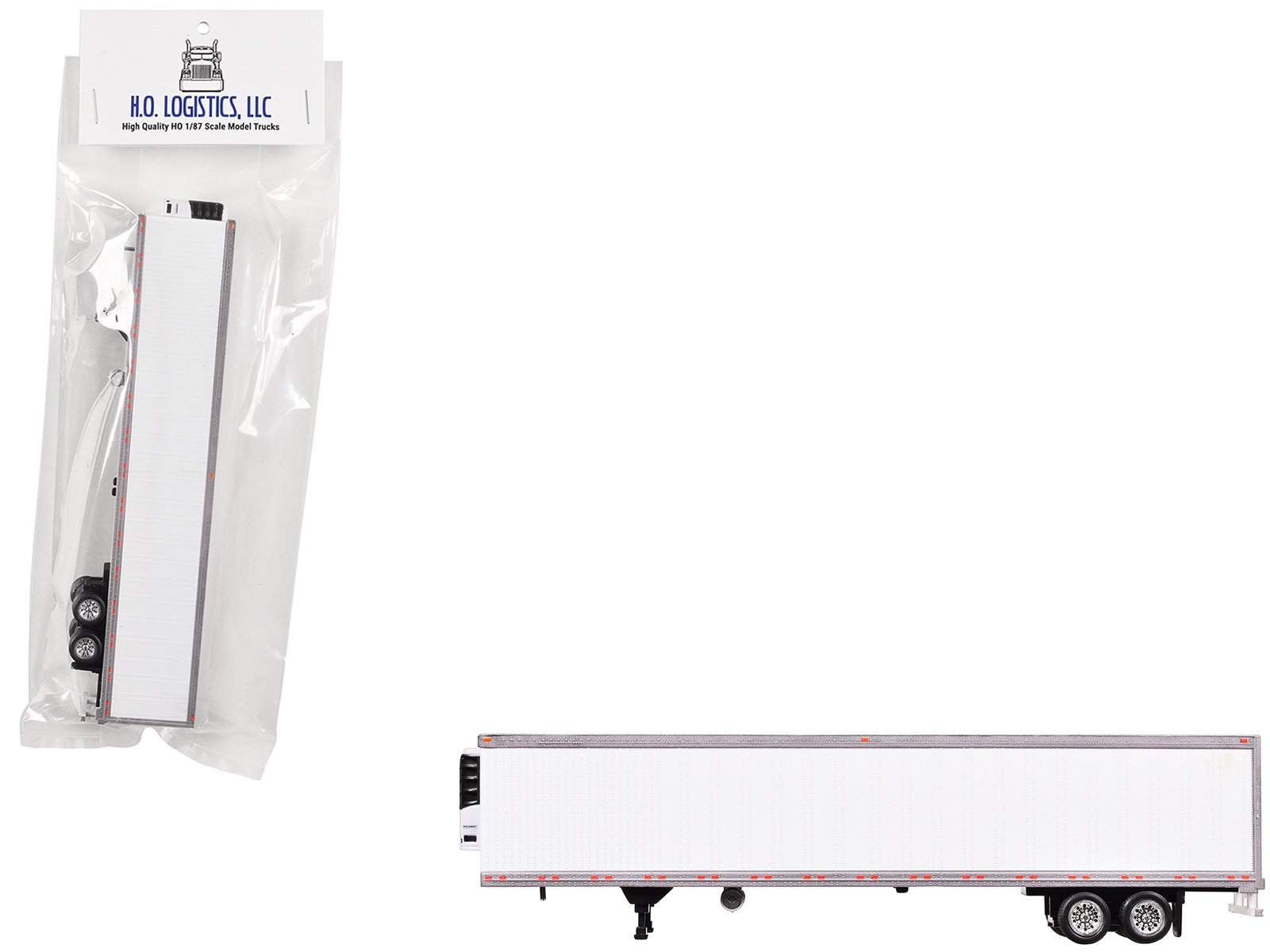 Box Dry Goods Trailer White 1/87 (HO) Scale Plastic Model by HO Logistics