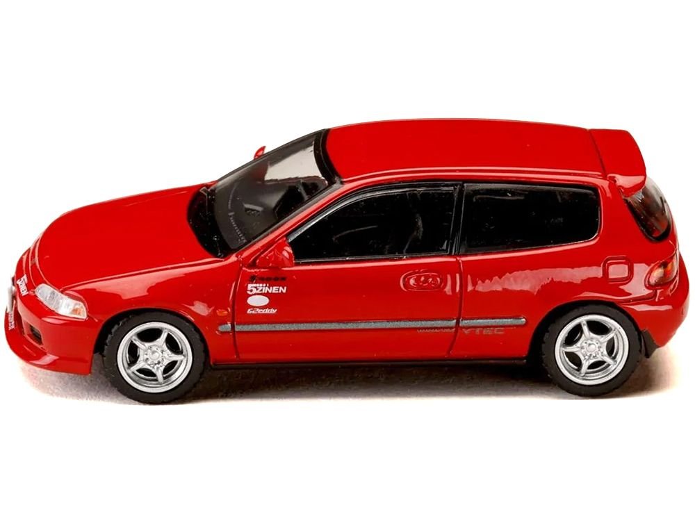 Honda Civic (EG6) RHD (Right Hand Drive) "Myogi Night Kids" Red "Initial D" (1995-2013) Manga "Diorama Set Series" 1/64 Diecast Model car by Hobby Japan view 2