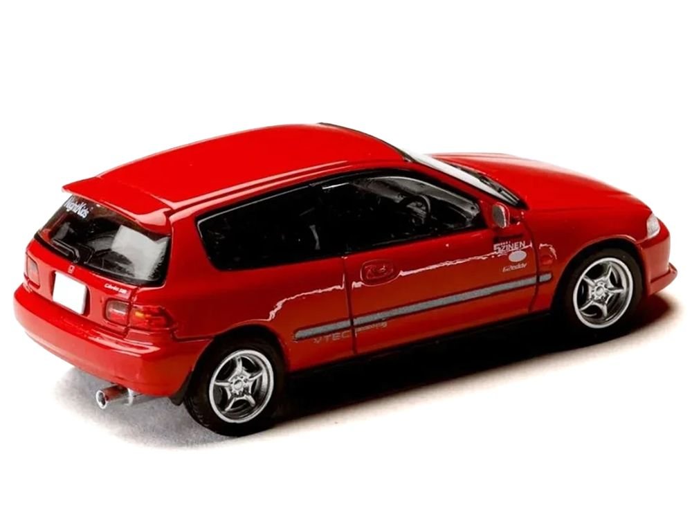 Honda Civic (EG6) RHD (Right Hand Drive) "Myogi Night Kids" Red "Initial D" (1995-2013) Manga "Diorama Set Series" 1/64 Diecast Model car by Hobby Japan view 3