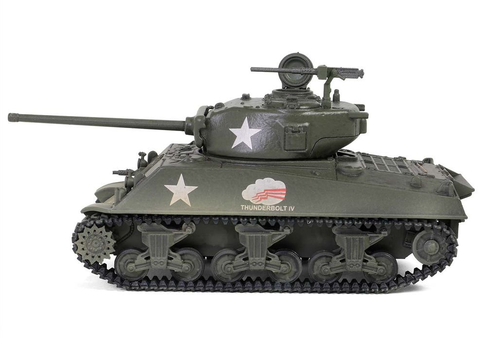 U.S. Sherman M4A3(76) Medium Tank "THUNDERBOLT IV 37th Tank Battalion 4th Armored Division Bastogne" (1944) United States Army "Mini AFV" Series 1/64 Diecast Model by Forces of Valor view 2