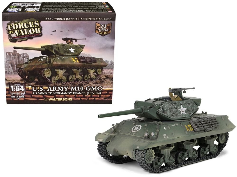 U.S. Army M10 GMC Tank "702nd Tank Destroyer Battalion Normandy France" (1944) United States Army "Mini AFV" Series 1/64 Diecast Model by Forces of Valor