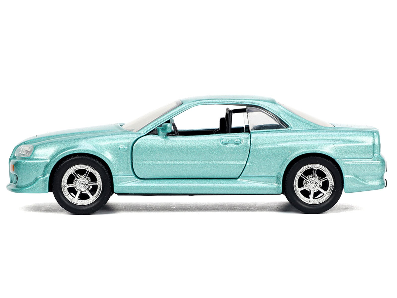 Brian's Nissan Skyline GT-R (BNR34) RHD (Right Hand Drive) Turquoise Metallic "Fast & Furious" Movie 1/32 Diecast Model Car by Jada view 3