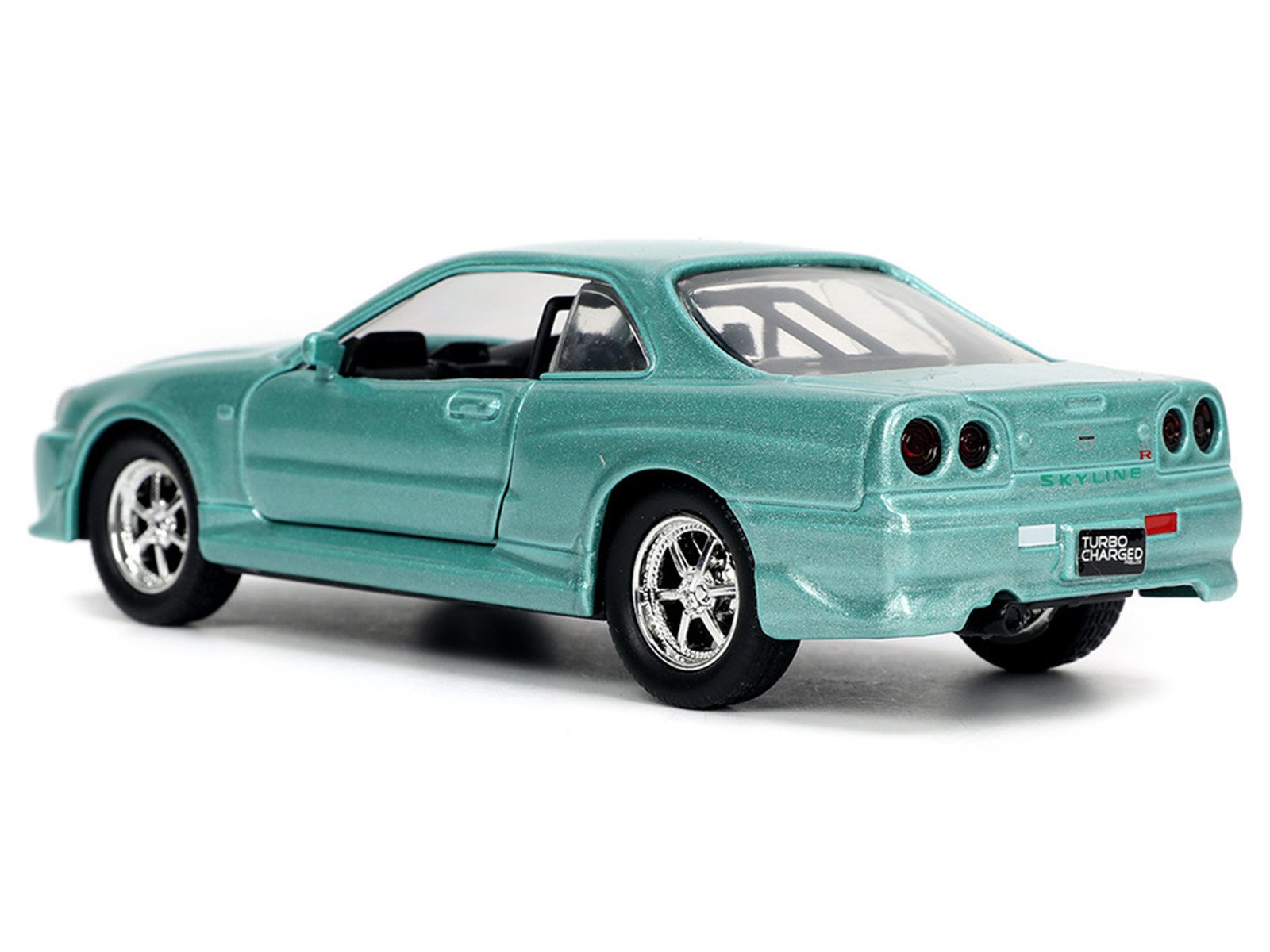 Brian's Nissan Skyline GT-R (BNR34) RHD (Right Hand Drive) Turquoise Metallic "Fast & Furious" Movie 1/32 Diecast Model Car by Jada view 5