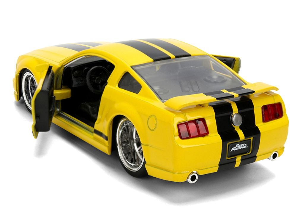 2006 Ford Mustang GT Yellow with Black Stripes "Fast & Furious 25 Years" Series 1/32 Diecast Model Car by Jada view 4