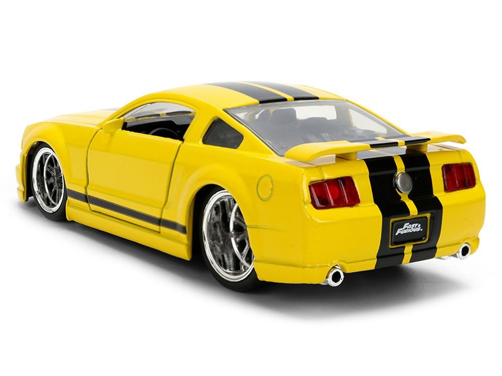 2006 Ford Mustang GT Yellow with Black Stripes "Fast & Furious 25 Years" Series 1/32 Diecast Model Car by Jada view 5