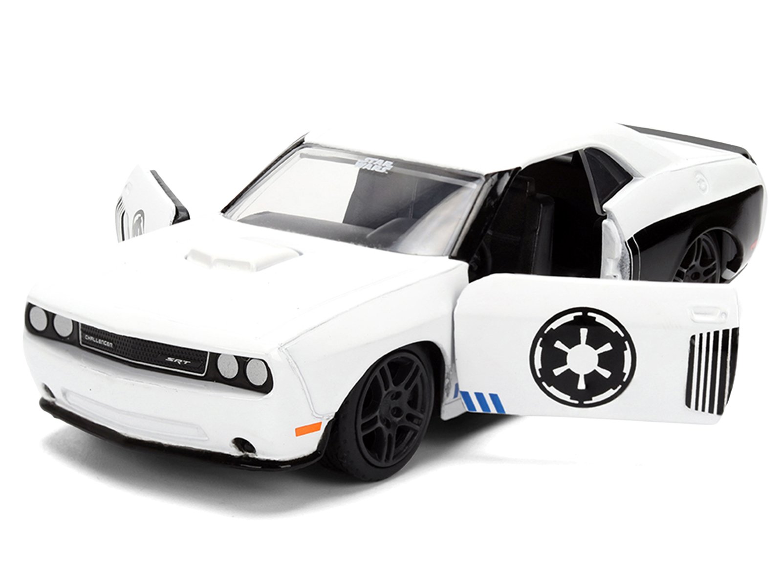 2012 Dodge Challenger SRT8 "Stormtrooper" Livery White with Graphics "Star Wars" Franchise "Hollywood Rides" Series 1/32 Diecast Model Car by Jada view 2