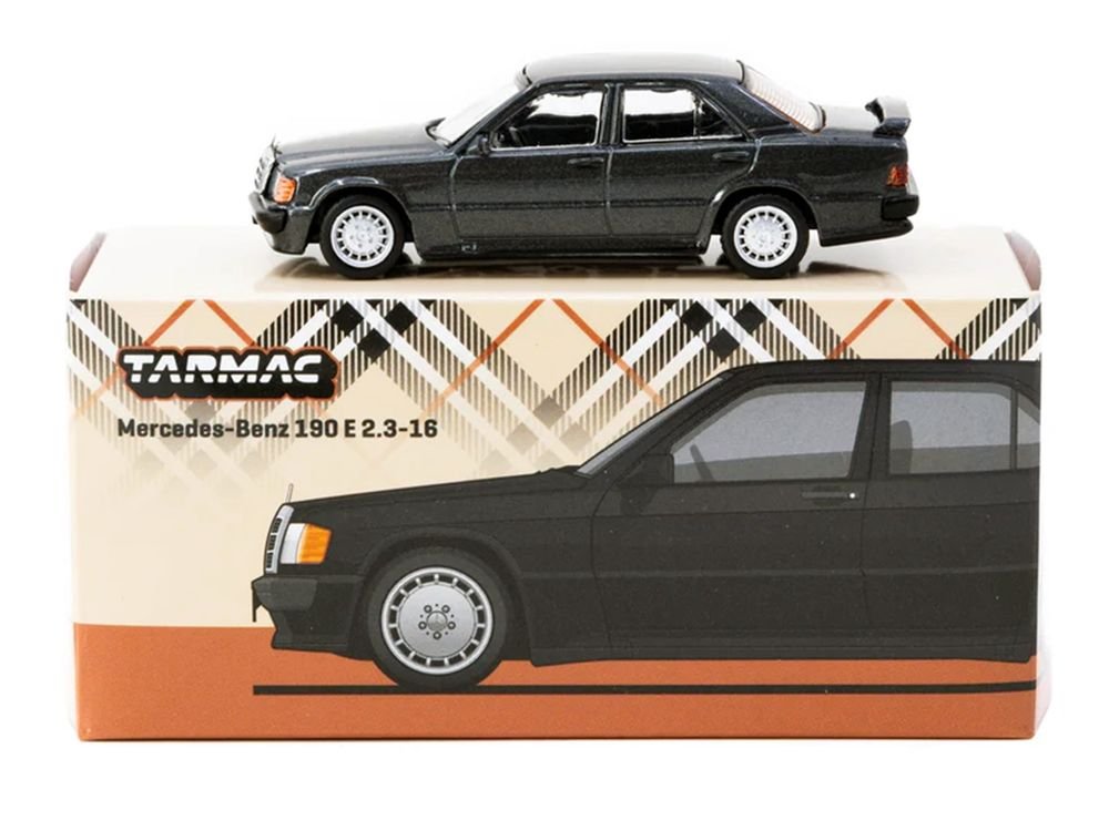 Mercedes-Benz 190 E 2.3-16 Blue-Black Metallic "Global64" Series 1/64 Diecast Model Car by Tarmac Works view 3