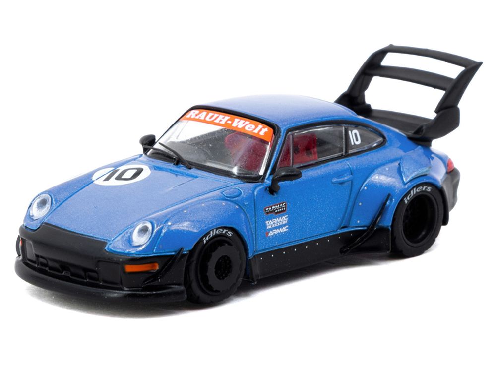 RWB 993 RHD (Right Hand Drive) #10 "Tarmac Works 10th Anniversary" Blue Metallic "Hobby64" Series 1/64 Diecast Model Car by Tarmac Works view 2