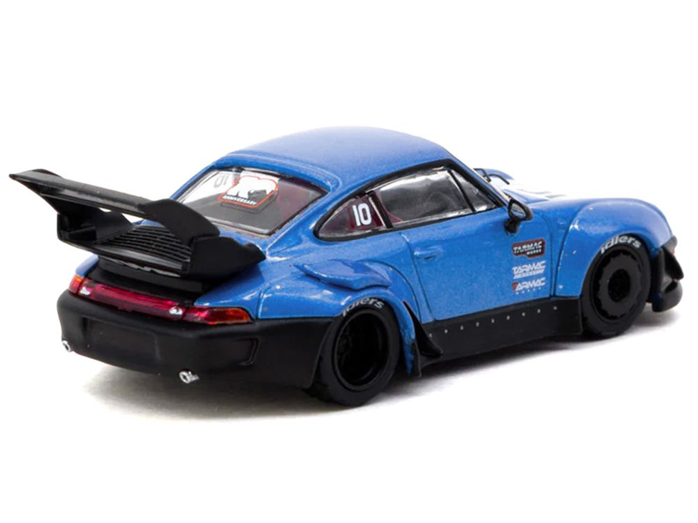 RWB 993 RHD (Right Hand Drive) #10 "Tarmac Works 10th Anniversary" Blue Metallic "Hobby64" Series 1/64 Diecast Model Car by Tarmac Works view 3