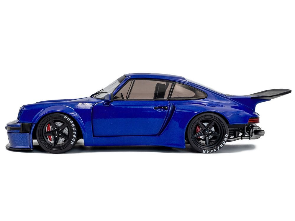 2024 Porsche 911 KS-R by Khyzyl Saleem Dark Blue Metallic 1/18 Diecast Model Car by Solido view 3