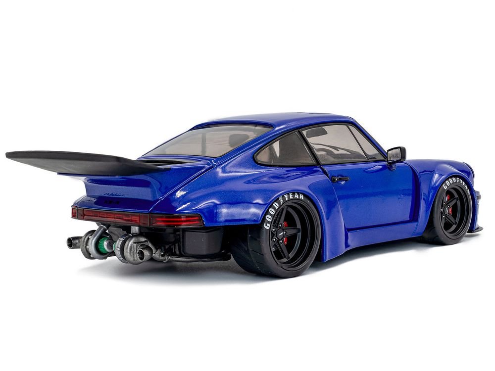 2024 Porsche 911 KS-R by Khyzyl Saleem Dark Blue Metallic 1/18 Diecast Model Car by Solido view 4