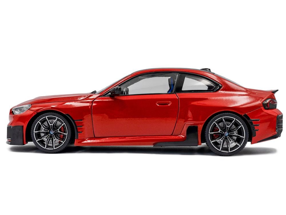 2024 BMW M2 Performance Parts Toronto Red Metallic with Carbon Top 1/18 Diecast Model Car by Solido view 3