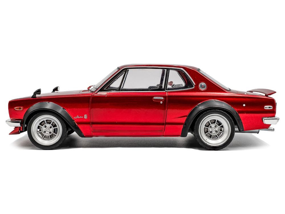 1970 Nissan Skyline (C10) Hakosuka RHD (Right Hand Drive) Red Metallic 1/18 Diecast Model Car by Solido view 3