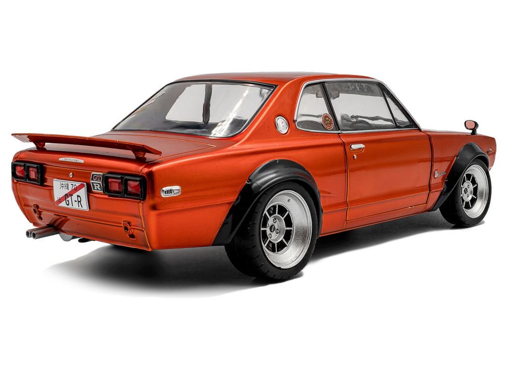 1970 Nissan Skyline (C10) Hakosuka RHD (Right Hand Drive) Orange Metallic 1/18 Diecast Model Car by Solido view 4