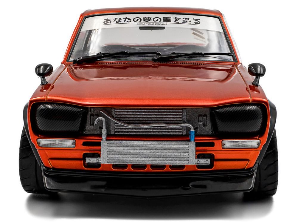 1970 Nissan Skyline (C10) Hakosuka RHD (Right Hand Drive) Orange Metallic 1/18 Diecast Model Car by Solido view 5