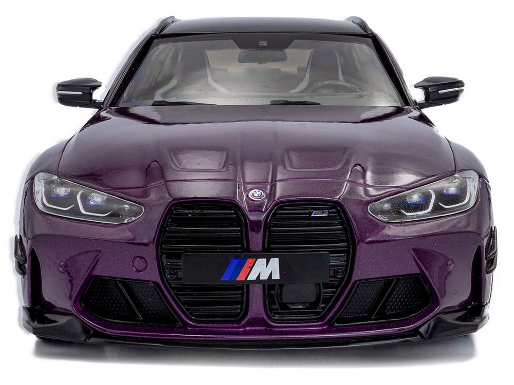 2024 BMW M3 Competition M xDrive Touring Twilight Purple Pearl Metallic with Black Top 1/18 Diecast Model Car by Solido view 5