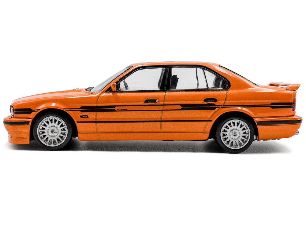 1994 BMW E34 Alpina B10 BiTurbo Orange Metallic with Black Stripes 1/43 Diecast Model Car by Solido view 2