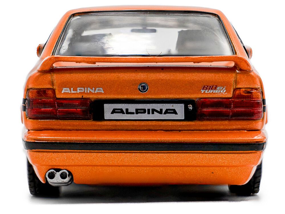 1994 BMW E34 Alpina B10 BiTurbo Orange Metallic with Black Stripes 1/43 Diecast Model Car by Solido view 4