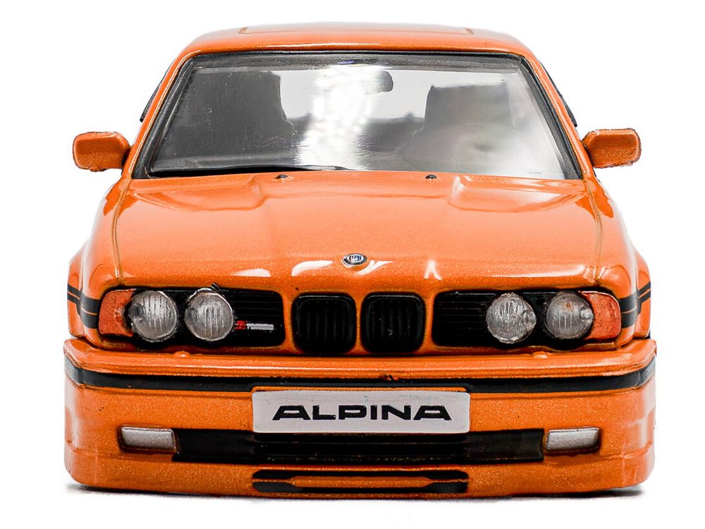 1994 BMW E34 Alpina B10 BiTurbo Orange Metallic with Black Stripes 1/43 Diecast Model Car by Solido view 5