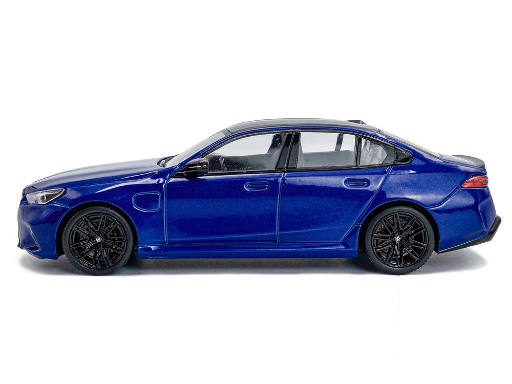 2024 BMW M5 Sedan Marina Bay Blue Metallic with Black Top 1/43 Diecast Model Car by Solido view 2