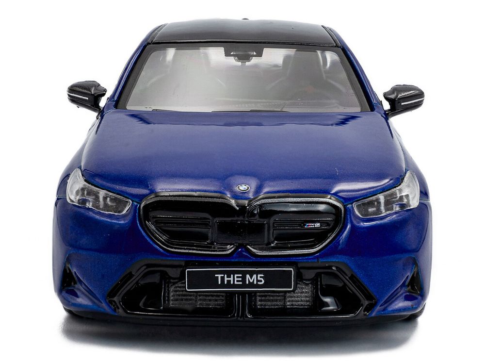 2024 BMW M5 Sedan Marina Bay Blue Metallic with Black Top 1/43 Diecast Model Car by Solido view 4
