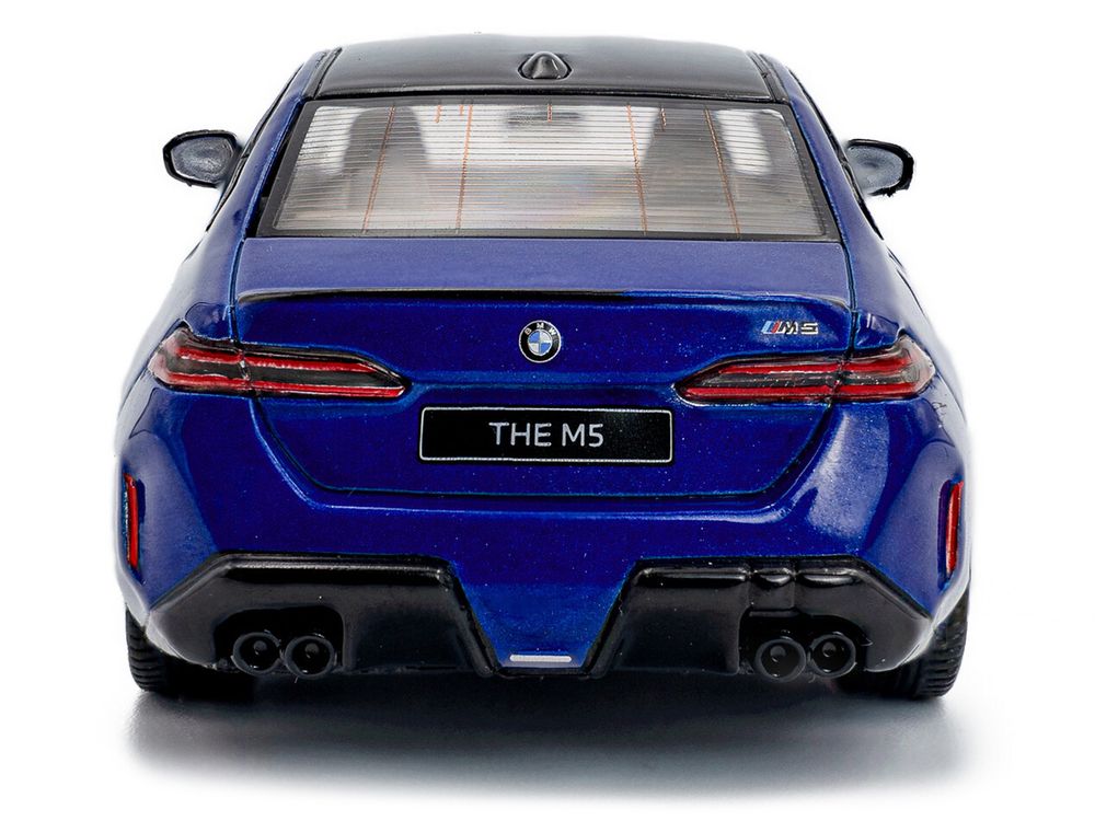 2024 BMW M5 Sedan Marina Bay Blue Metallic with Black Top 1/43 Diecast Model Car by Solido view 5