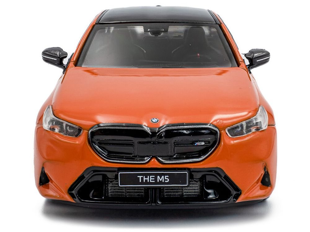 2024 BMW M5 Sedan Fire Orange III with Black Top 1/43 Diecast Model Car by Solido view 4