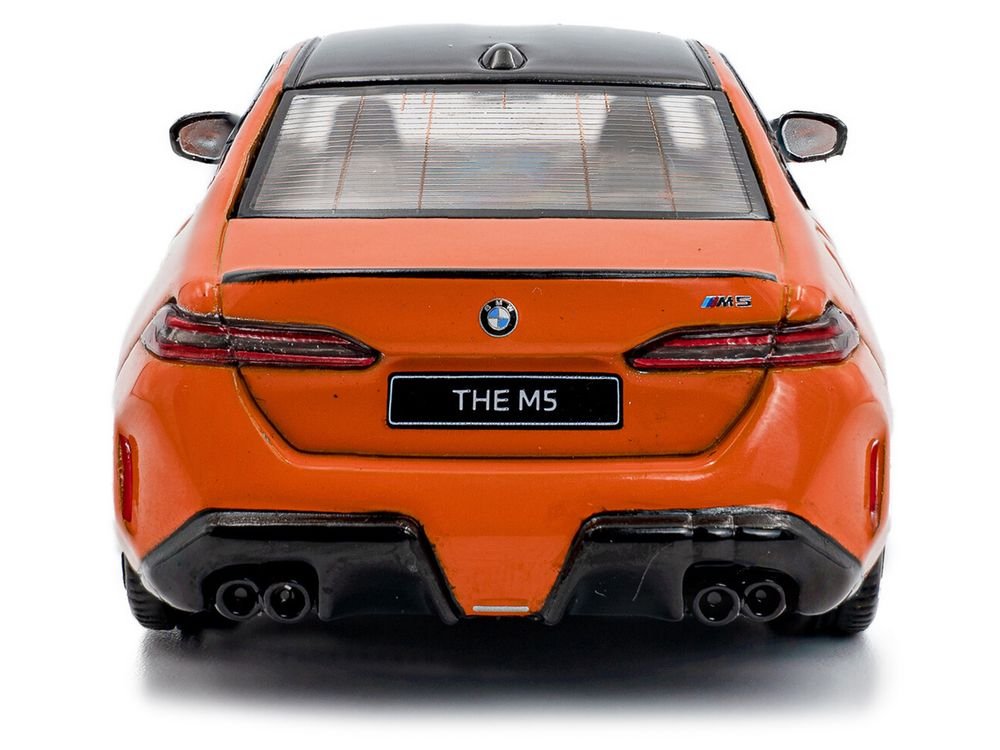 2024 BMW M5 Sedan Fire Orange III with Black Top 1/43 Diecast Model Car by Solido view 5