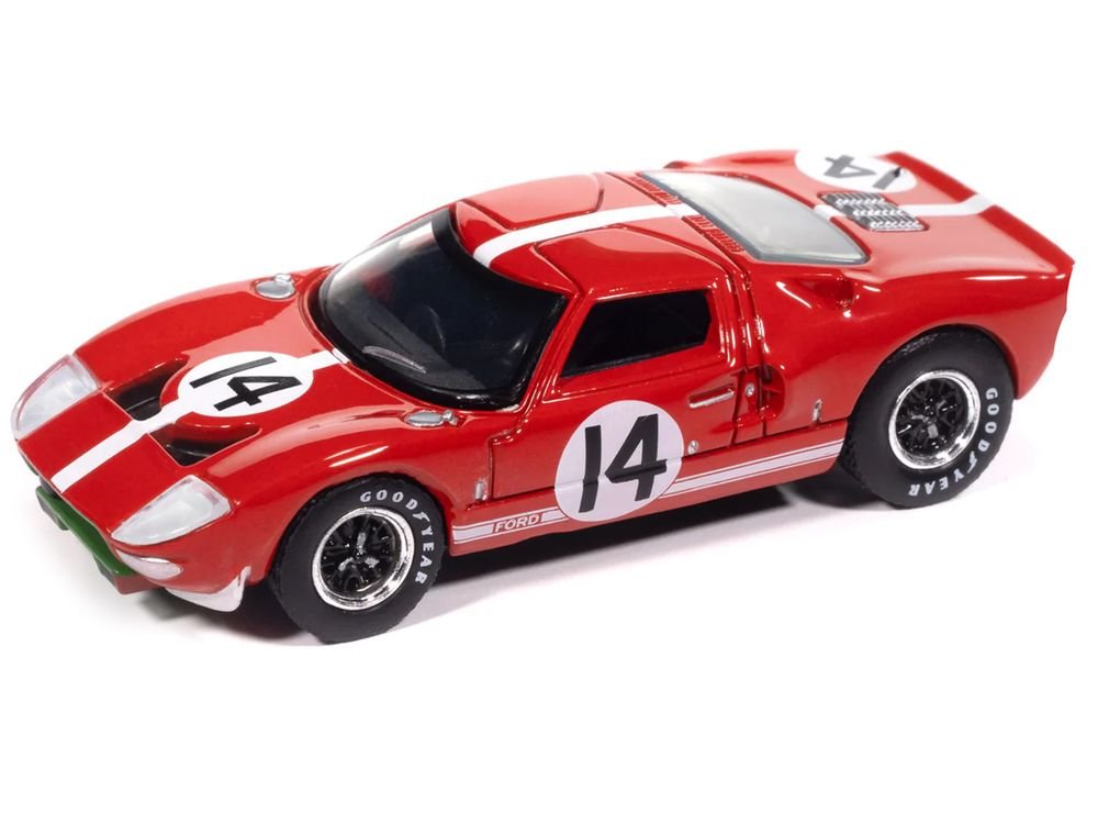 1965 Ford GT40 #14 Red with White Stripes "Vintage Muscle" Series 1/64 Diecast Model Car by Auto World view 2